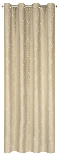 ZATEMŇOVACÍ ZÁVĚS NA KROUŽCÍCH PIERRE CARDIN MARGO 140X250 CM BÉŽOVÁ