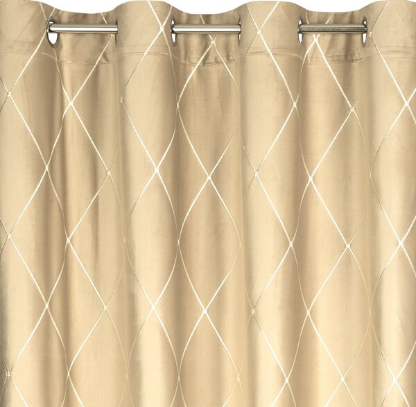ZATEMŇOVACÍ ZÁVĚS NA KROUŽCÍCH PIERRE CARDIN MARGO 140X250 CM BÉŽOVÁ