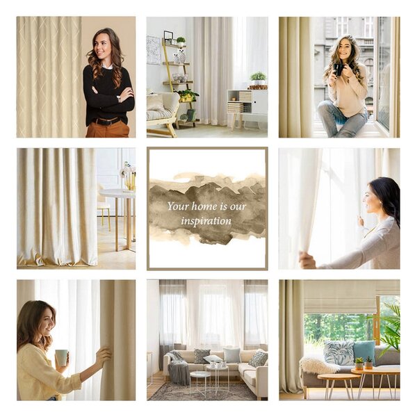 ZATEMŇOVACÍ ZÁVĚS NA KROUŽCÍCH PIERRE CARDIN MARGO 140X250 CM BÉŽOVÁ