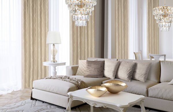 ZATEMŇOVACÍ ZÁVĚS NA KROUŽCÍCH PIERRE CARDIN MARGO 140X250 CM BÉŽOVÁ