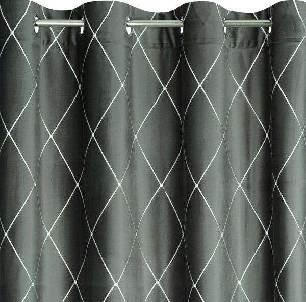 ZATEMŇOVACÍ ZÁVĚS NA KROUŽCÍCH PIERRE CARDIN MARGO 140X250 CM SVĚTLEŠEDÁ