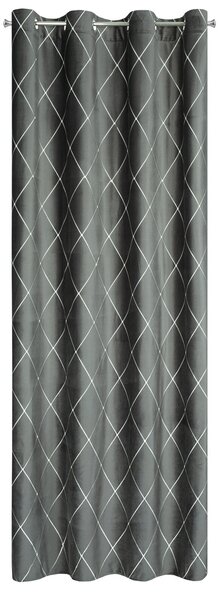 ZATEMŇOVACÍ ZÁVĚS NA KROUŽCÍCH PIERRE CARDIN MARGO 140X250 CM SVĚTLEŠEDÁ