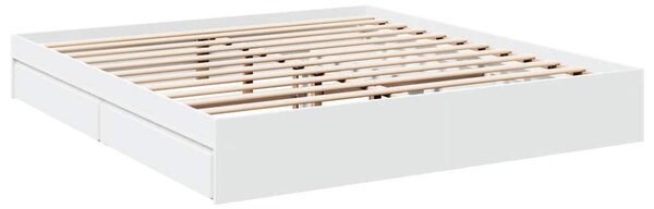 Rám postele se zásuvkami bílý 180 x 200 cm kompozitní dřevo 3280636