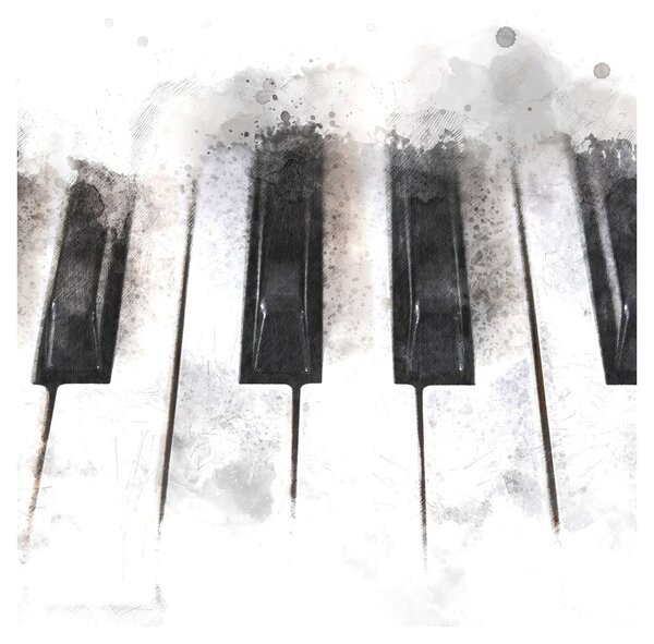 Obraz - Piano, aquarel (30x30 cm)