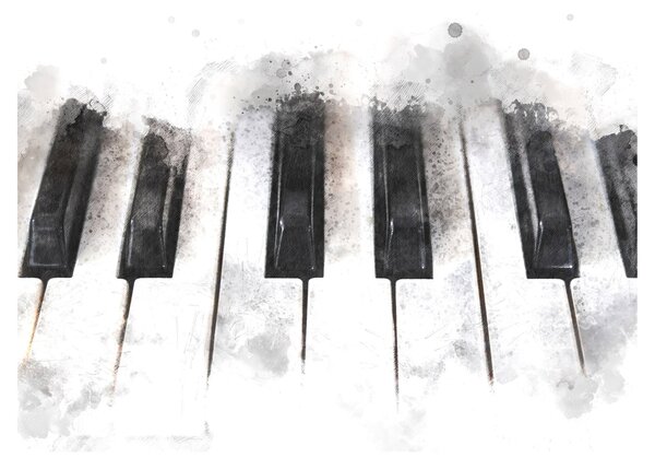 Obraz - Piano, aquarel (70x50 cm)