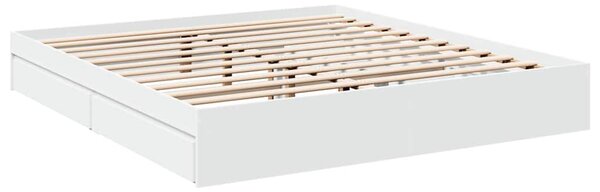 Rám postele se zásuvkami bílý 180 x 200 cm kompozitní dřevo 3280636