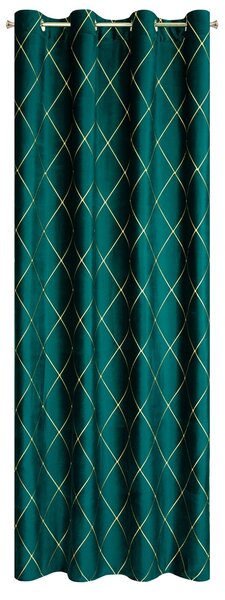 ZATEMŇOVACÍ ZÁVĚS NA KROUŽCÍCH PIERRE CARDIN MARGO 140X250 CM TYRKYSOVÁ