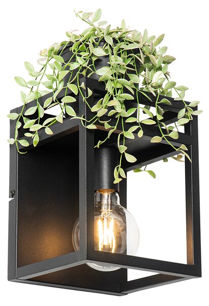 Chytrá nástěnná lampa černá s policí vč. Wifi G95 - Cage Rack