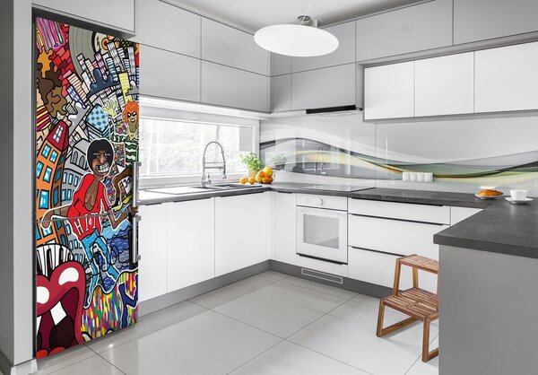 Samolepící nálepka na ledničku Hudební koláž FridgeStick-70x190-f-144590871