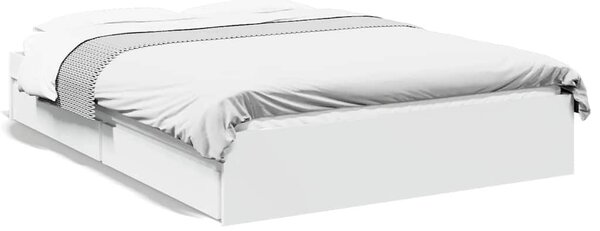 Rám postele se zásuvkami bílý 140 x 190 cm kompozitní dřevo 3280685