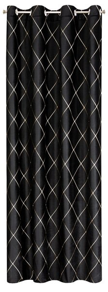 ZATEMŇOVACÍ ZÁVĚS NA KROUŽCÍCH PIERRE CARDIN MARGO 140X250 CM ČERNÁ