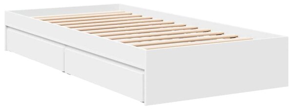 Rám postele se zásuvkami bílý 90 x 200 cm kompozitní dřevo 3280678