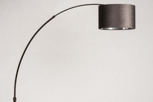 Stojací oblouková lampa Felt Black and Silver (LMD)