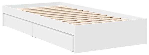 Rám postele se zásuvkami bílý 90 x 200 cm kompozitní dřevo 3280678