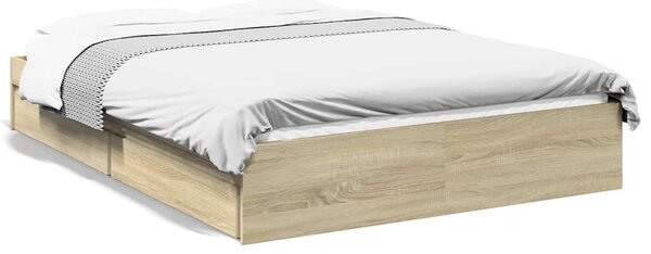 Rám postele se zásuvkami dub sonoma 140x190 cm kompozitní dřevo 3280687