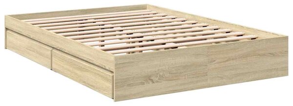 Rám postele se zásuvkami dub sonoma 140x190 cm kompozitní dřevo 3280687