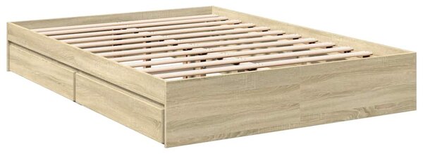 Rám postele se zásuvkami dub sonoma 140x190 cm kompozitní dřevo 3280687