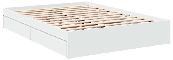 Rám postele se zásuvkami bílý 140 x 190 cm kompozitní dřevo 3280685
