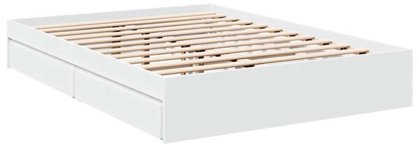 Rám postele se zásuvkami bílý 140 x 190 cm kompozitní dřevo 3280685