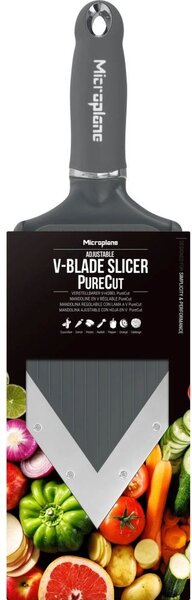 Microplane nastavitelný V kráječ mandolina, šedý