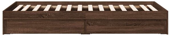 Rám postele se zásuvkami hnědý dub 75 x 190 cm kompozitní dřevo 3280719