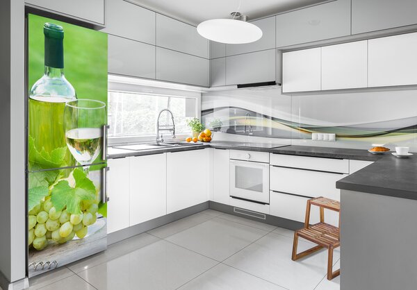 Nálepka na ledničku fototapeta Hrozno a víno FridgeStick-70x190-f-147626427