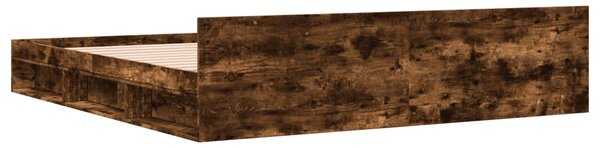 Rám postele se zásuvkami kouřový dub 200 x 200 cm kompozit 3280724