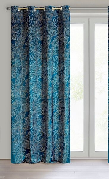 ZATEMŇOVACÍ ZÁVĚS NA KROUŽCÍCH LIMITED COLLECTION MUSA2 140X250 CM TMAVĚMODRÁ