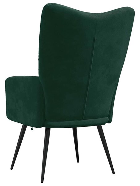 Relaxační křeslo tmavě zelené samet 328075