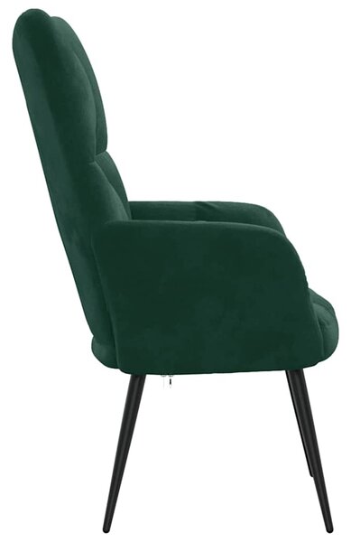 Relaxační křeslo tmavě zelené samet 328075