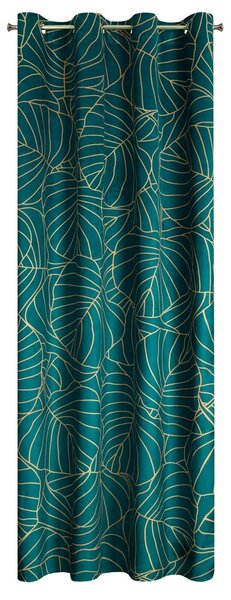 ZATEMŇOVACÍ ZÁVĚS NA KROUŽCÍCH LIMITED COLLECTION LILI2 140X250 CM TYRKYSOVÁ