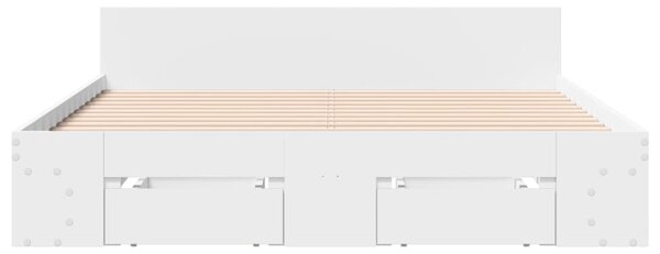 Rám postele se zásuvkami bílý 120 x 200 cm kompozitní dřevo 3280755