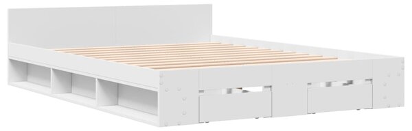 Rám postele se zásuvkami bílý 120 x 200 cm kompozitní dřevo 3280755
