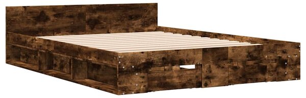 Rám postele se zásuvkami kouřový dub 140 x 190 cm kompozit 3280766