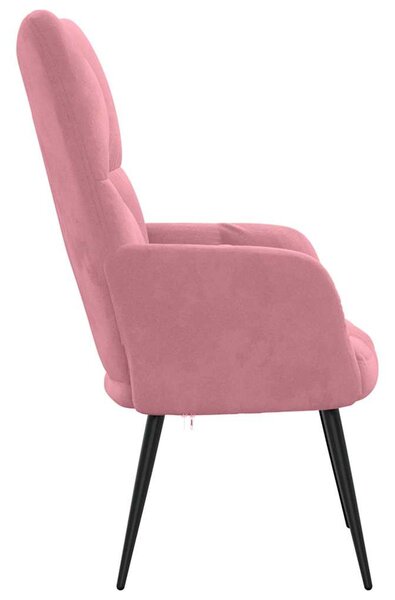 Relaxační křeslo růžové samet 328077