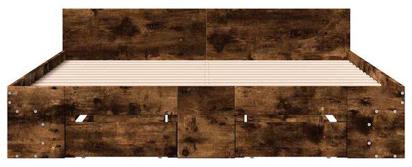 Rám postele se zásuvkami kouřový dub 140 x 190 cm kompozit 3280766