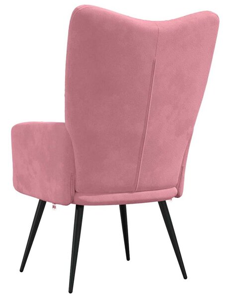 Relaxační křeslo růžové samet 328077