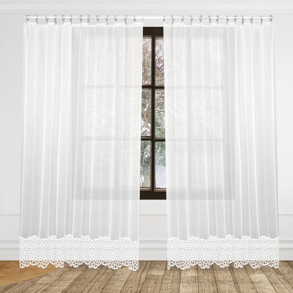 Záclona Dreher, Elegance s bordurou, bílá 150 cm
