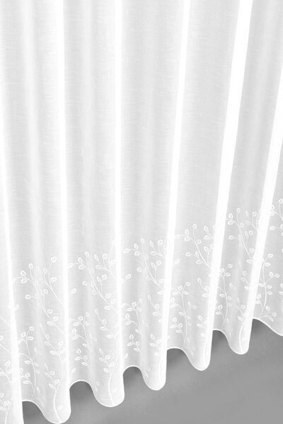 Záclona rivoli, Bílé větvičky s olůvkem metráž, bílá 130 cm