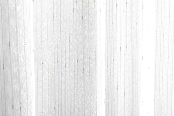 Záclona dreher, Rain lurex zlatý, bílá 150 cm