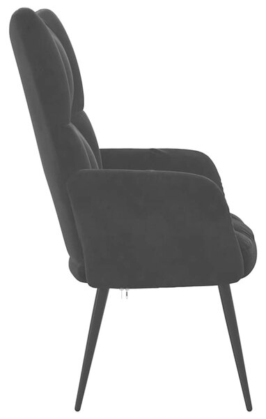 Relaxační křeslo černé samet 328079