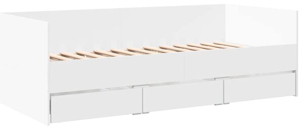 Válenda se zásuvkami bez matrace bílá 75 x 190 cm 3280832