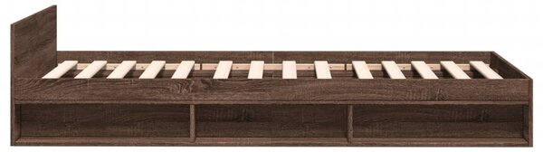 Rám postele se zásuvkou hnědý dub 75 x 190 cm kompozitní dřevo 3280810