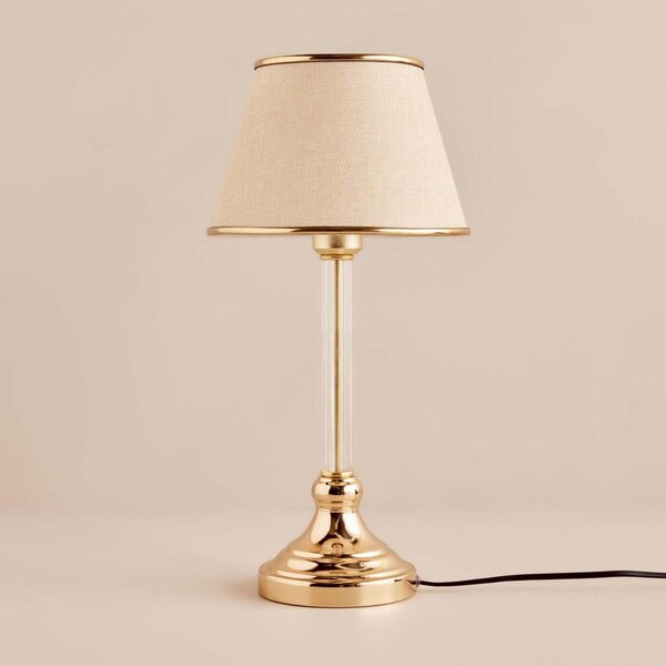 Opviq Stolní lampa Deni béžová/zlatá