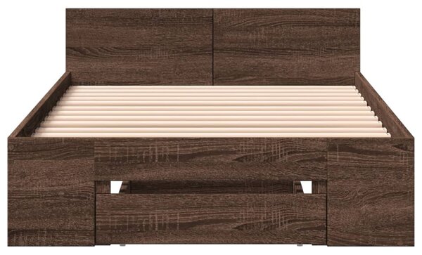 Rám postele se zásuvkou hnědý dub 75 x 190 cm kompozitní dřevo 3280810