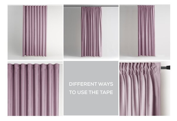 Světle růžový sametový dimout závěs 140x270 cm Pleat – Restilo
