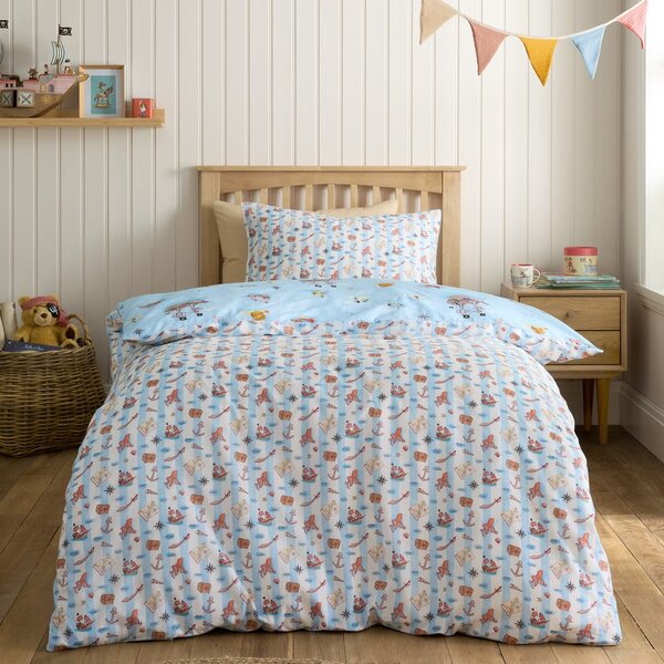 Modré bavlněné dětské povlečení do postýlky 120x150 cm Pirates – Belle & Boo