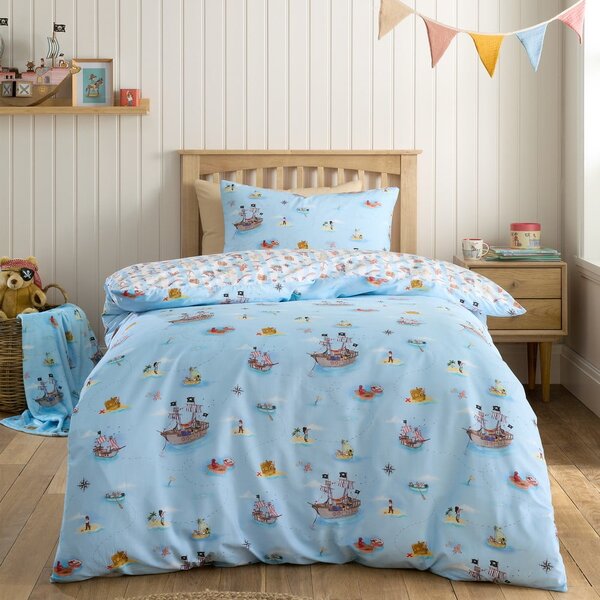 Modré bavlněné dětské povlečení do postýlky 120x150 cm Pirates – Belle & Boo