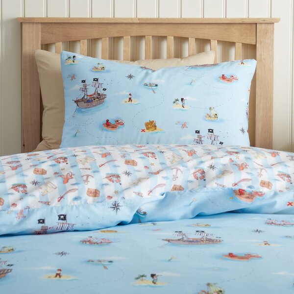 Modré bavlněné dětské povlečení do postýlky 120x150 cm Pirates – Belle & Boo