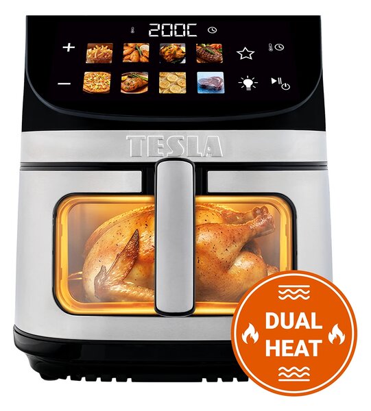 TESLA AirCook DualHeat QD73 XXL - multifunkční digitální horkovzdušná fritéza